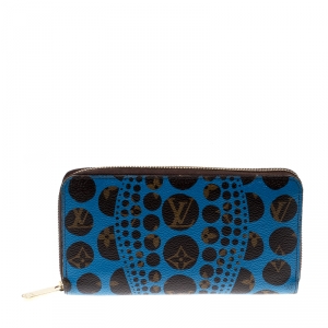Louis Vuitton Blue Monogram Canvas Yayoi Kusama Pumpkin Dots Zippy Wallet