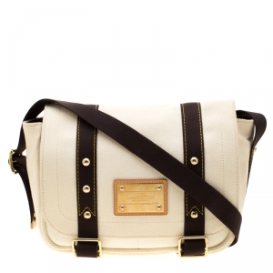 Pre Owned Louis Vuitton Off White Canvas Antigua Sac Rabat Shoulder Bag