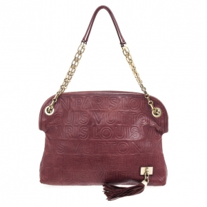 Pre Owned Louis Vuitton Burgundy Paris Souple Whisper GM Tote