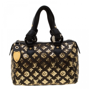 Louis Vuitton Black/Gold Monogram Canvas Limited Edition Eclipse Speedy 28