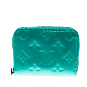 Louis Vuitton Bleu Lagon Monogram Vernis Zippy Coin Purse