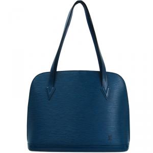 Pre Owned حقيبة كتف لوي فيتون لوساك جلد أيبي زرقاء توليدو