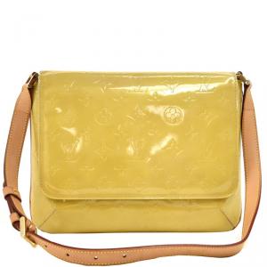 Pre Owned Louis Vuitton Lime Monogram Vernis Thompson Street Bag
