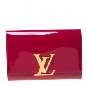 مملوكة مسبقًا Louis Vuitton Magenta Patent Leather Louise EW Clutch
