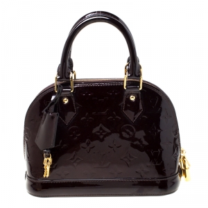 Pre Owned Louis Vuitton Griotte Monogram Vernis Alma BB Bag