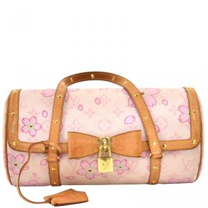 Pre Owned Louis Vuitton Cherry Blossom Monogram Canvas and Leather Papillon Bowler Bag