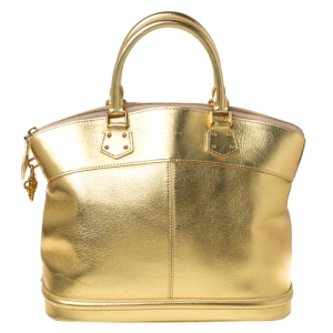 مملوكة مسبقًا Louis Vuitton Gold Suhali Leather Lockit MM Bag