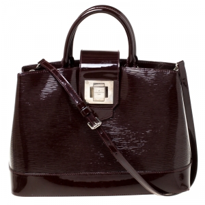 Pre Owned Louis Vuitton Burgundy Electric Epi Leather Mirabeau GM Bag