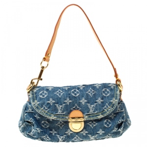 مملوكة مسبقًا Louis Vuitton Blue Monogram Denim Mini Pleaty Bag