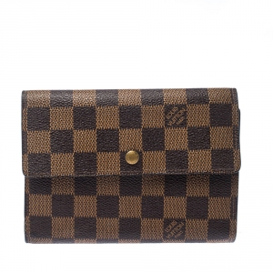 Louis Vuitton Damier Ebene Canvas Tri Fold Wallet