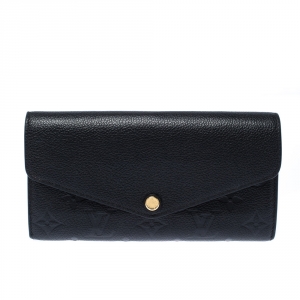 Louis Vuitton Black Monogram Empreinte Leather Sarah Wallet 