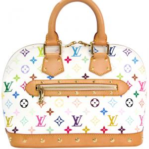 Pre Owned Louis Vuitton Blanc Multicolor Monogram Alma PM Bag