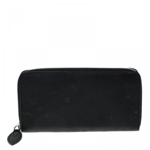 Louis Vuitton Black Monogram  Mahina Leather Zippy Wallet