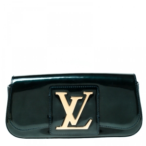 Louis Vuitton Vert Bronze Vernis Sobe Clutch