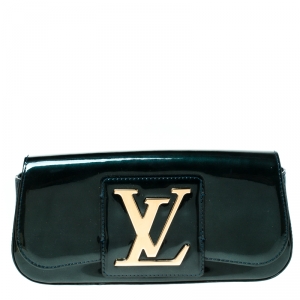 Pre Owned Louis Vuitton Vert Bronze Vernis Sobe Clutch