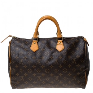 Pre Owned Louis Vuitton Monogram Canvas Speedy 35 Bag 