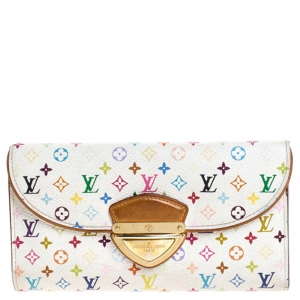 Louis Vuitton White Monogram Multicolore Canvas Eugenie Wallet