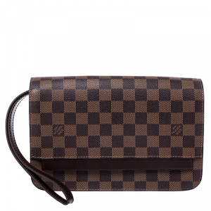 Pre Owned Louis Vuitton Damier Ebene Canvas Saint Louis Clutch