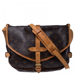 Pre Owned Louis Vuitton Monogram Canvas Saumur 30 Bag
