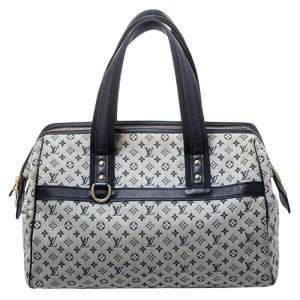 Pre Owned Louis Vuitton Navy Blue Monogram Canvas Mini Lin Josephine GM Bag