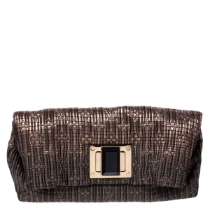 مملوكة مسبقًا Louis Vuitton Bronze Metallic Monogram Jacquard Limited Edition Altair Clutch