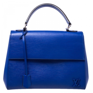 Pre Owned Louis Vuitton Electric Blue Epi Leather Cluny MM