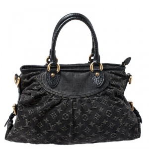 مملوكة مسبقًا Louis Vuitton Black Monogram Denim Neo Cabby MM Bag