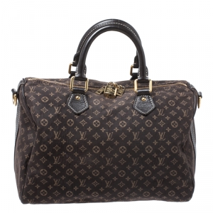 Pre Owned Louis Vuitton Fusain Monogram Idylle Canvas Bandouliere Speedy 30 Bag      