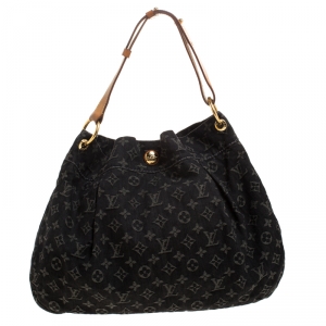 Pre Owned Louis Vuitton Black Monogram Denim Daily PM Bag