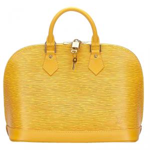 Pre Owned Louis Vuitton Yellow Epi Leather Alma PM Bag