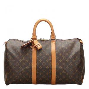 Pre Owned Louis Vuitton Monogram Canvas Keepall 45 Bag

