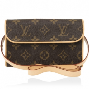 Pre Owned Louis Vuitton Monogram Canvas Pochette Florentine Bag with Belt