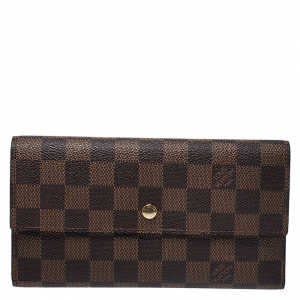 مملوكة مسبقًا Louis Vuitton Damier Ebene Canvas Porte Tresor International Wallet