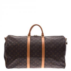Pre Owned Louis Vuitton Monogram Canvas Keepall BandouliÃ¨re 55 Bag