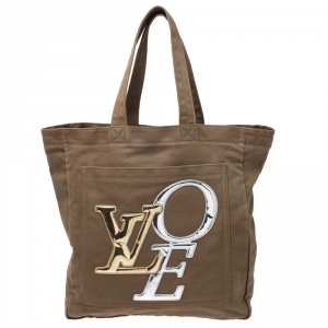 مملوكة مسبقًا Louis Vuitton Khaki Brown Canvas Limited Edition That's Love Tote Bag