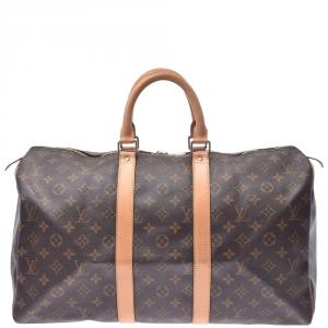 Pre Owned Louis Vuitton Monogram Canvas Keepall 45 Bag