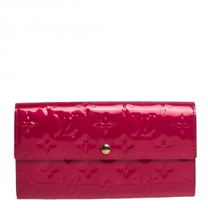 Louis Vuitton Rose Pop Monogram Vernis Sarah Wallet