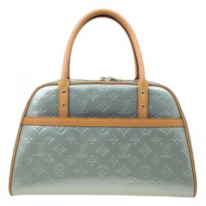 Pre Owned Louis Vuitton Silver Monogram Vernis Tompkins Square Satchel
