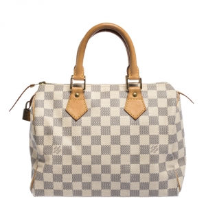 Pre Owned Louis Vuitton Damier Azur Speedy 25 Bag