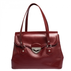 Pre Owned حقيبة لوي فيتون باغاتيل جلد إيبي أحمر GM