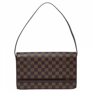 Pre Owned Louis Vuitton Damier Ebene Canvas Tribeca Long Bag 