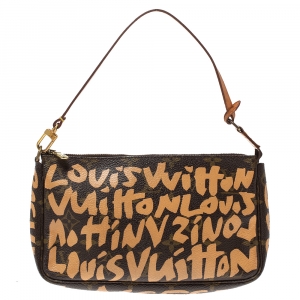 Pre Owned Louis Vuitton Monogram Canvas Limited Edition Stephen Sprouse Graffiti Pochette Accessoires