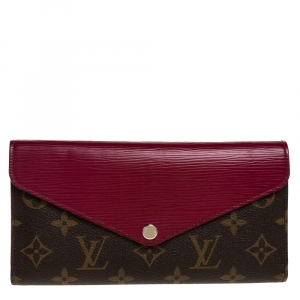 Pre Owned Louis Vuitton Carmine Monogram Canvas and Epi Leather Marie-Lou Wallet
