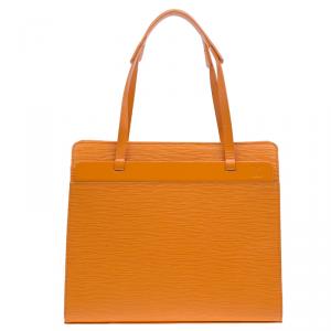Pre Owned Louis Vuitton Orange Epi Leather Croisette PM