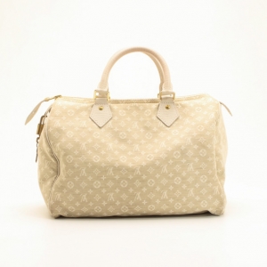 Pre Owned Louis Vuitton Monogram Mini Lin Speedy 30 Satchel