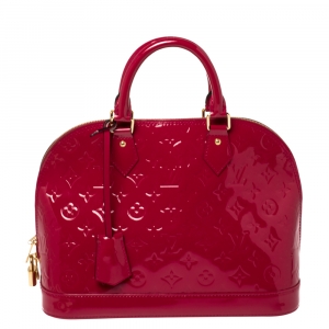 Pre Owned Louis Vuitton Indian Rose Monogram Vernis Leather Alma PM Bag