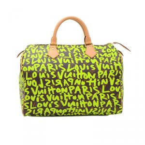 Pre Owned حقيبة لوي فيتون سبيدي 30 ستيفين سبروز غرافيتي خضراء 