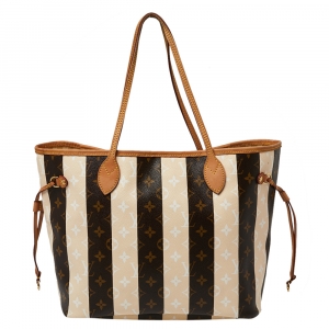 مملوكة مسبقًا Louis Vuitton Beige/Brown Monogram Canvas Rayures Neverfull MM Bag