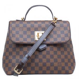 Pre Owned Louis Vuitton Damier Ebene Canvas Bergamo Satchel MM Bag