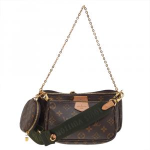 Pre Owned Louis Vuitton Monogram Canvas Kaki Multi Pochette Accessoires
